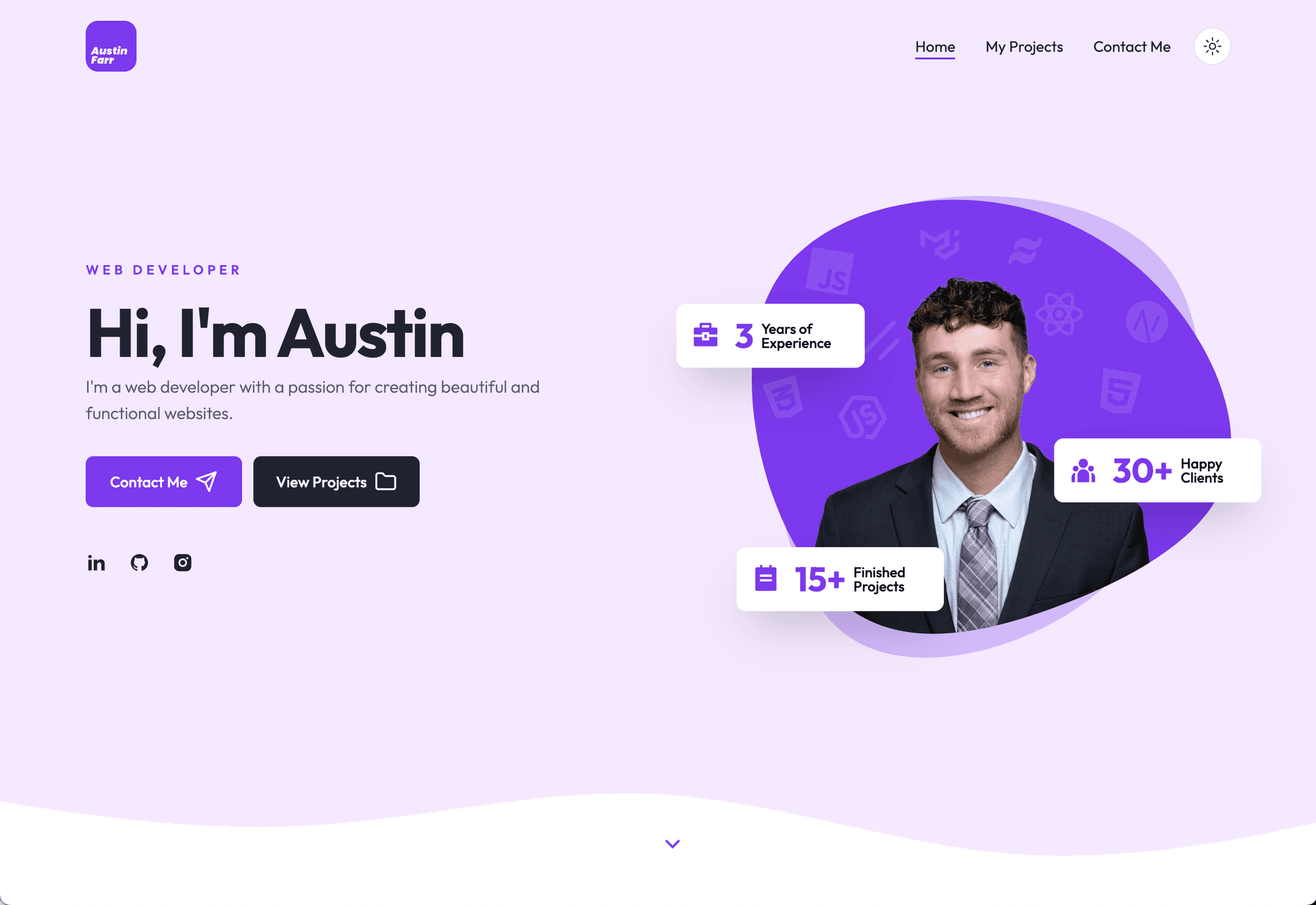 Screenshot of Portfolio Website project